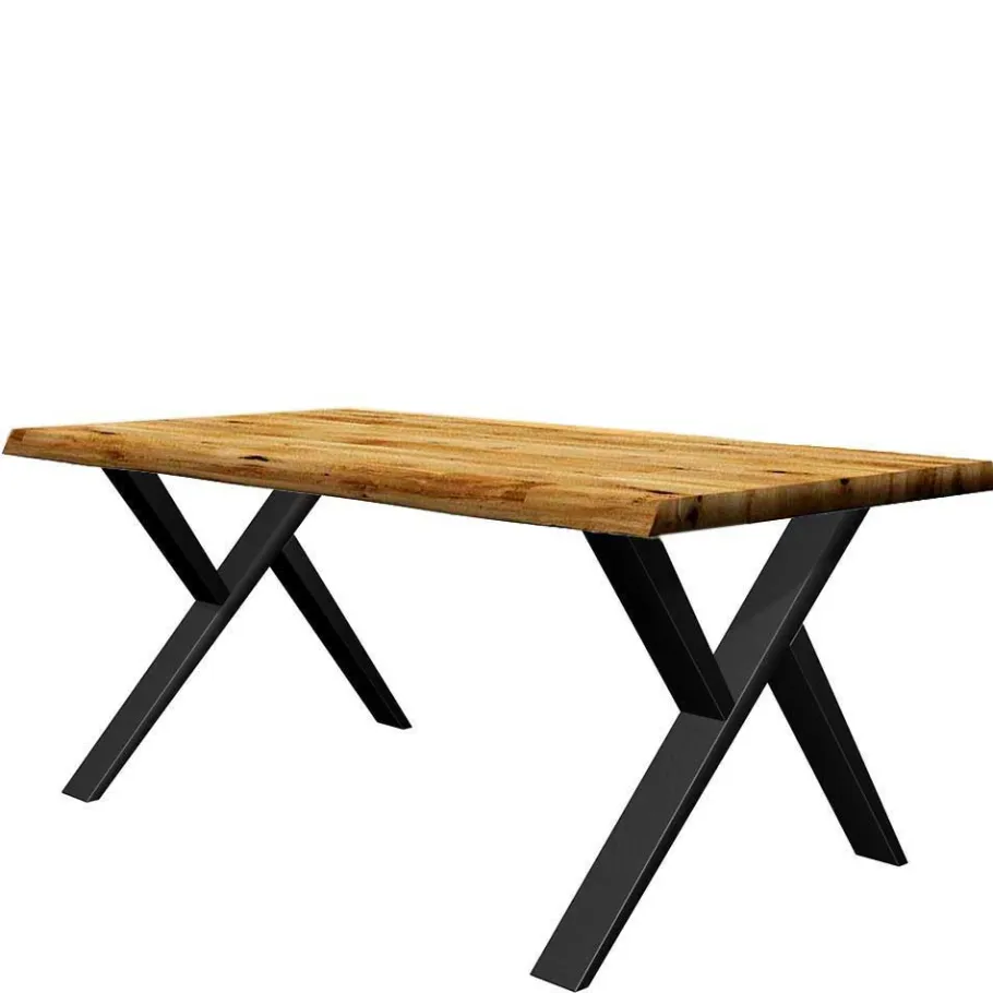 Best X-Fuß Esszimmertisch aus Eiche massiv - Trapper Tische