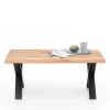 Outlet X-Fuß Sofatisch mit Live Edge Holzplatte - Riconia Tische