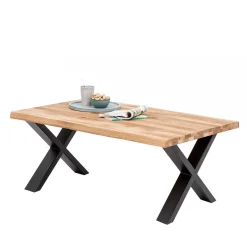 Outlet X-Fuß Sofatisch mit Live Edge Holzplatte - Riconia Tische