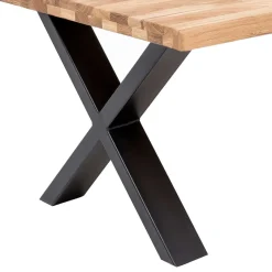 Outlet X-Fuß Sofatisch mit Live Edge Holzplatte - Riconia Tische