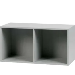 81x41x35 2 Fächer Regal in Grau lackiert - Lanik Regale