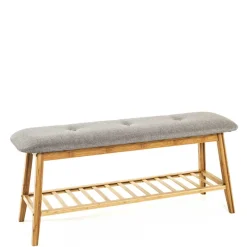 Clearance 100x44x30 Bambus Bank in Naturfarben - Ponzas Sitzbank