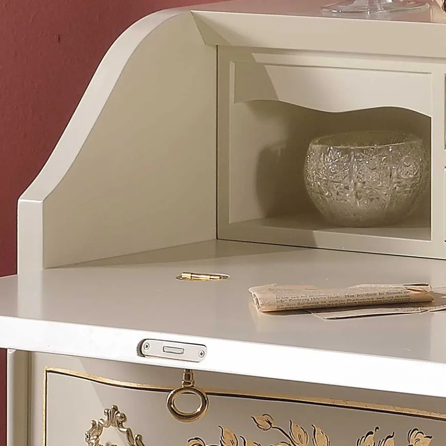 75x88x35 Barock Sekretär in Weiß & Gold - Iviada Tische