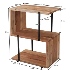 Sale 45x60x30 Beistelltisch Regal in Akazie - Matic Tische