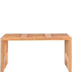 Best 90x49x30 cm Design Sitzbank aus Teak Massivholz - Lakosion Sitzbank