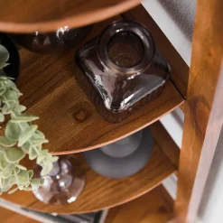 64x148x44 cm Eckregal aus Akazie Massivholz - Skylive Regale