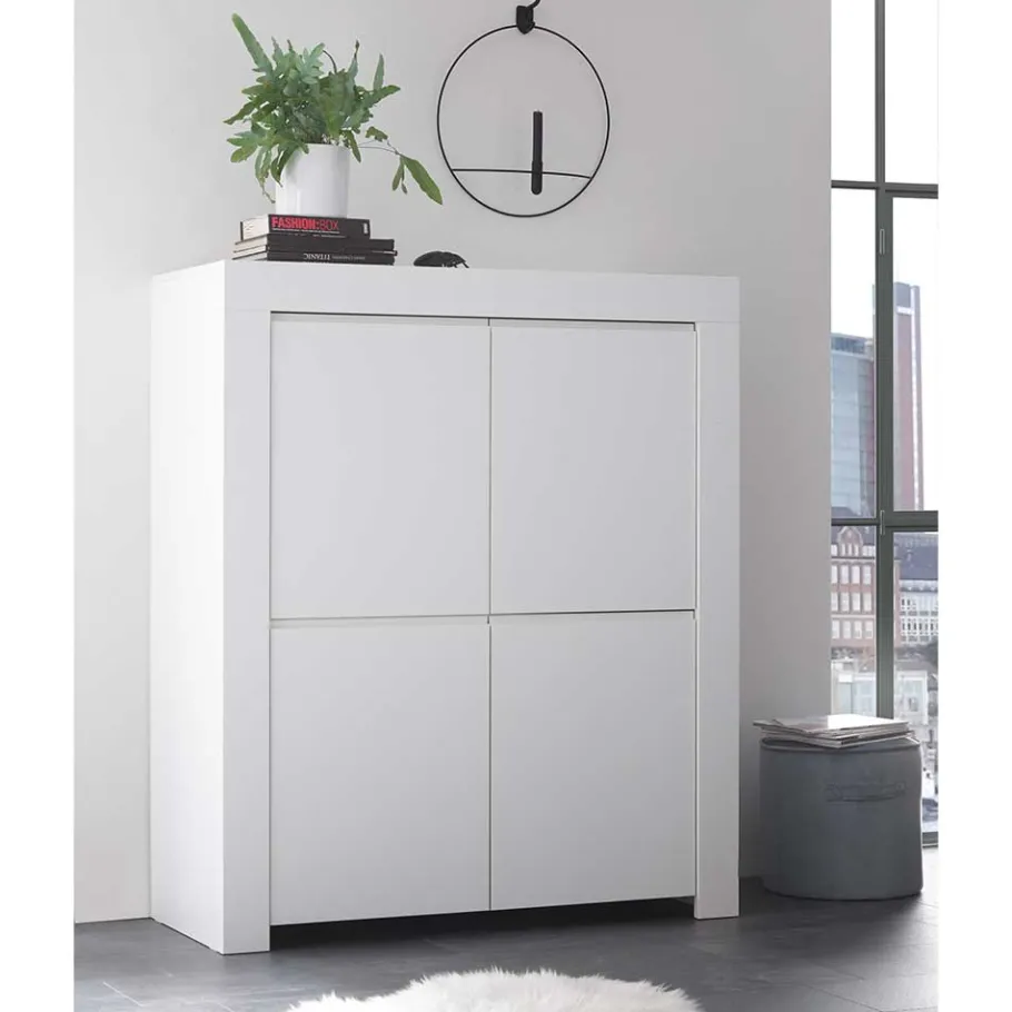 110x140x42 cm Highboard in Weiß lackiert - Mikes Highboards