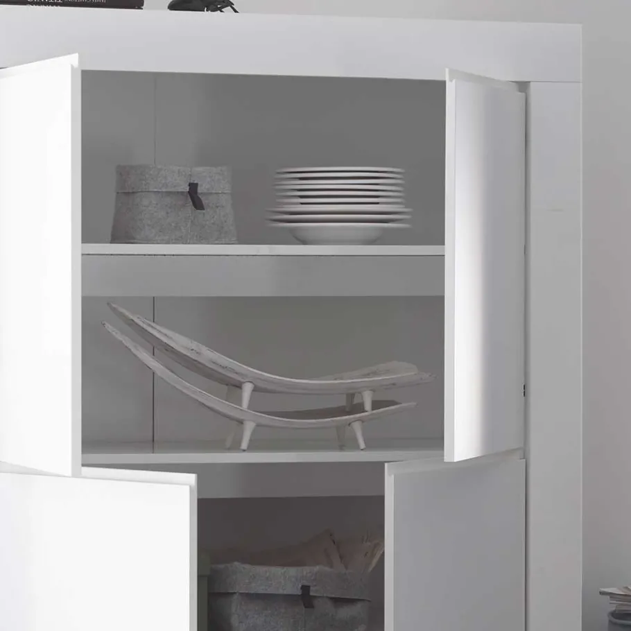 110x140x42 cm Highboard in Weiß lackiert - Mikes Highboards