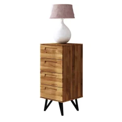 Sale 45x100x45 cm Hochkommode aus Wildeiche & Stahl - Mandirov Kommoden