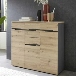 Best 120x107x38 cm Hochkommode in Wildeiche - Kuetra Sideboards