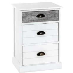 Outlet 41x60x31 cm Landhaus Nachtkommode aus Paulownia massiv - Geroga Kommoden