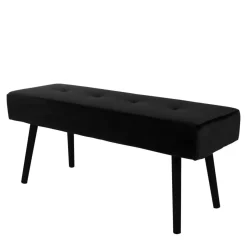 Best 100x44x35 cm Polsterbank in Samt Schwarz - Minael Sitzbank