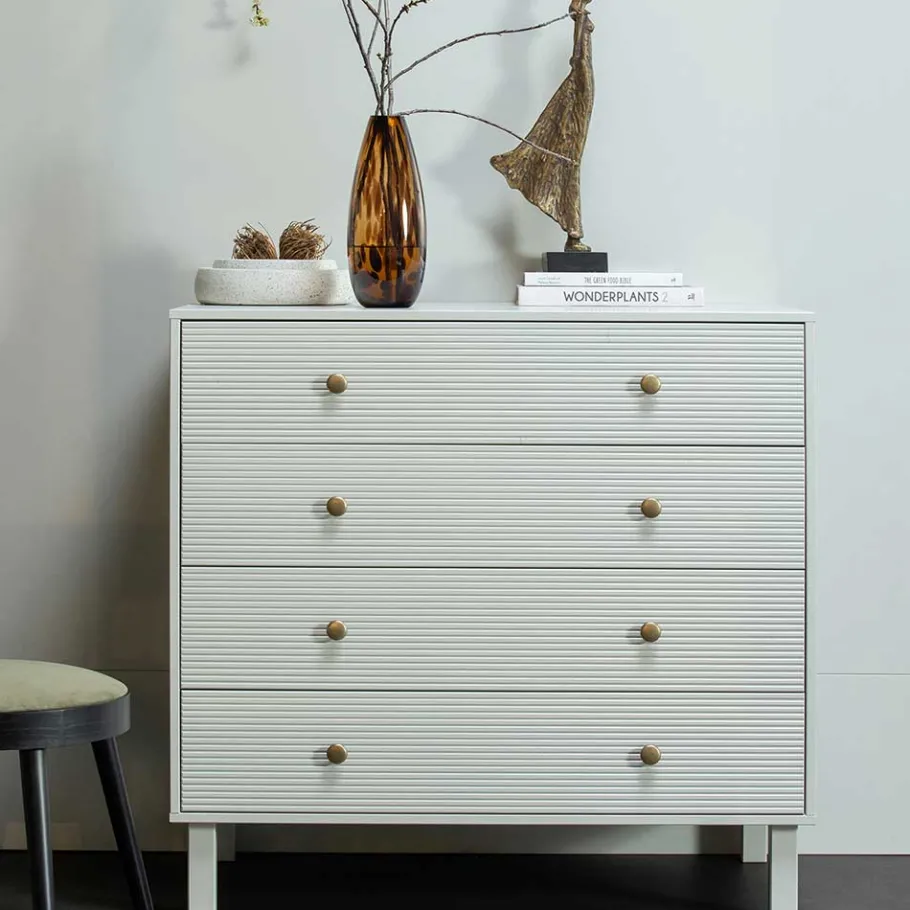 94x91x52 cm Skandi Kommode in Grau - Huvina Kommoden