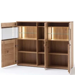 150x121x37 cm Wohnzimmer Schrank in Eiche Bianco - Crupean Highboards|Kommoden