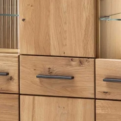 150x121x37 cm Wohnzimmer Schrank in Eiche Bianco - Crupean Highboards|Kommoden