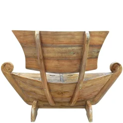 Best 145x99x65 Design Holzbank in Boot Optik - Teako Sitzbank