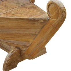 Best 145x99x65 Design Holzbank in Boot Optik - Teako Sitzbank