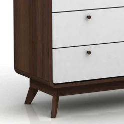 80x88x39 Design Kommode in Weiß & Walnuss - Devkan Kommoden