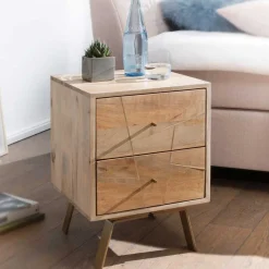 Outlet 40x56x40 Design Nachttisch mit Schubladen - Geyco Kommoden