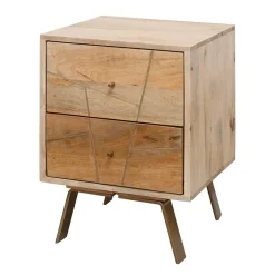 Outlet 40x56x40 Design Nachttisch mit Schubladen - Geyco Kommoden