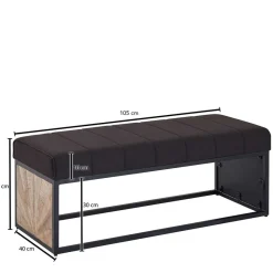 105x40x40 Design Polsterbank mit einem Sitzplatz - Rulette Sitzbank