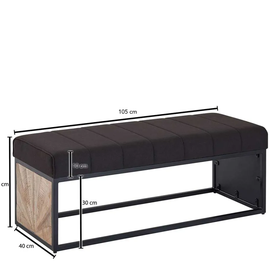 105x40x40 Design Polsterbank mit einem Sitzplatz - Rulette Sitzbank