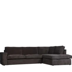 Best 283x92x197 Eckcouch in Grau Cord Stoff - Olciano Sofas