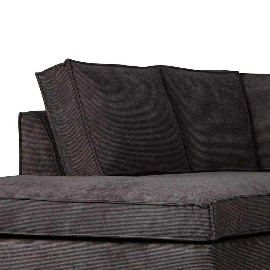 Best 283x92x197 Eckcouch in Grau Cord Stoff - Olciano Sofas