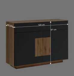 Sale 120x87x40 Flur Kommode in Anthrazit Glas - Mandrey Sideboards