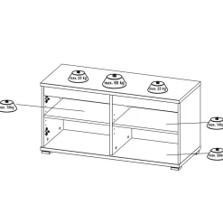 96x40x40 Flurbank mit zwei Türen - Orsecca Sitzbank
