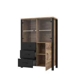 101x146x43 Glastüren Highboard in Fichte NB - Simeona Highboards|Vitrinen