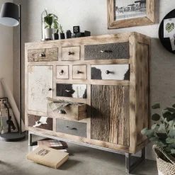 Sale 115x103x36 Große Kommode aus Recyclingholz - Calcalero Sideboards