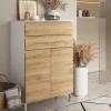 Clearance 60x97x34 Highboard fürs Bad zweifarbig - Aspariavo Highboards