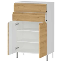 Clearance 60x97x34 Highboard fürs Bad zweifarbig - Aspariavo Highboards