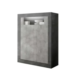 110x144x43 Highboard in Beton Grau Dekor - Beverli Highboards
