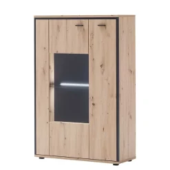 Sale 93x142x38 Highboard mit Glaseinsatz - Nikdus Highboards
