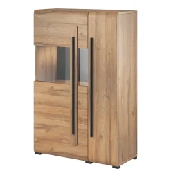 Sale 90x136x39 Highboard Vitrine in Eiche Holzoptik - Aberdeen Highboards