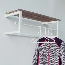 76x26x34 Hängegarderobe in Weiß & Eiche - Marcios Garderoben