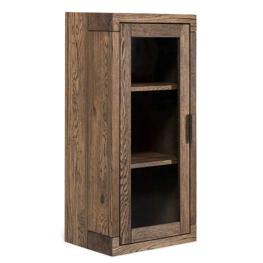 50x105x35 Hängevitrine aus Eiche in Wenge - Sieno Vitrinen