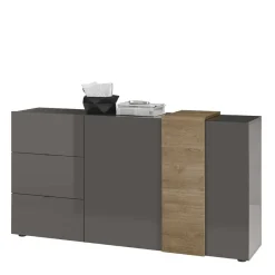 181x94x44 Hochglanz Kombi-Kommode in Grau - Eracosta Sideboards