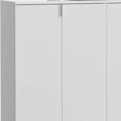 Best 122x99x34 Hochglanz Schuhschrank in Weiß - Ejulia (zweiteilig) Schränke