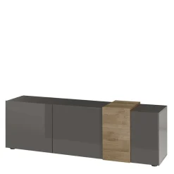 181x59x44 Hochglanz TV Unterschrank in Grau - Eracosta Tv & Hifi-Möbel|Lowboards