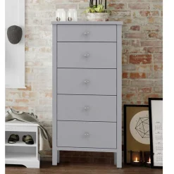 Clearance 40x106x41 Hochkommode in Grau lackiert - Jessy Kommoden