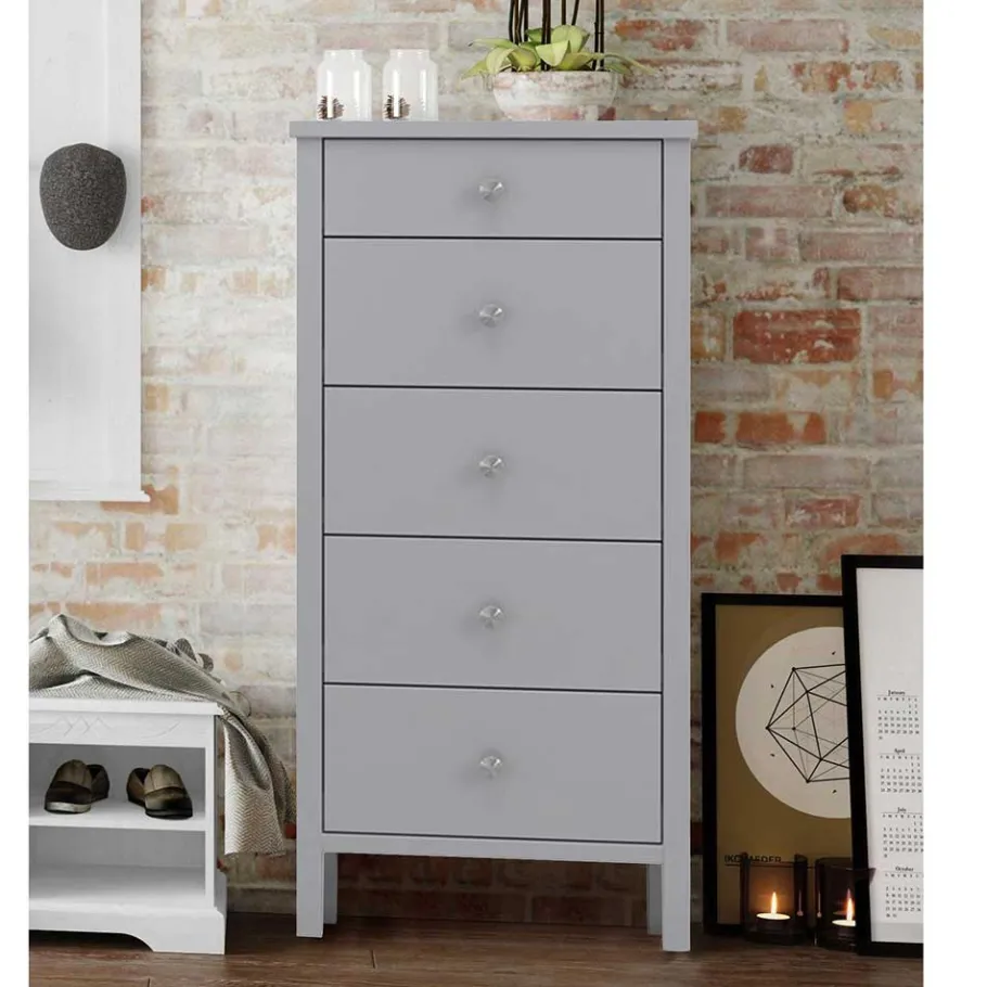 Clearance 40x106x41 Hochkommode in Grau lackiert - Jessy Kommoden