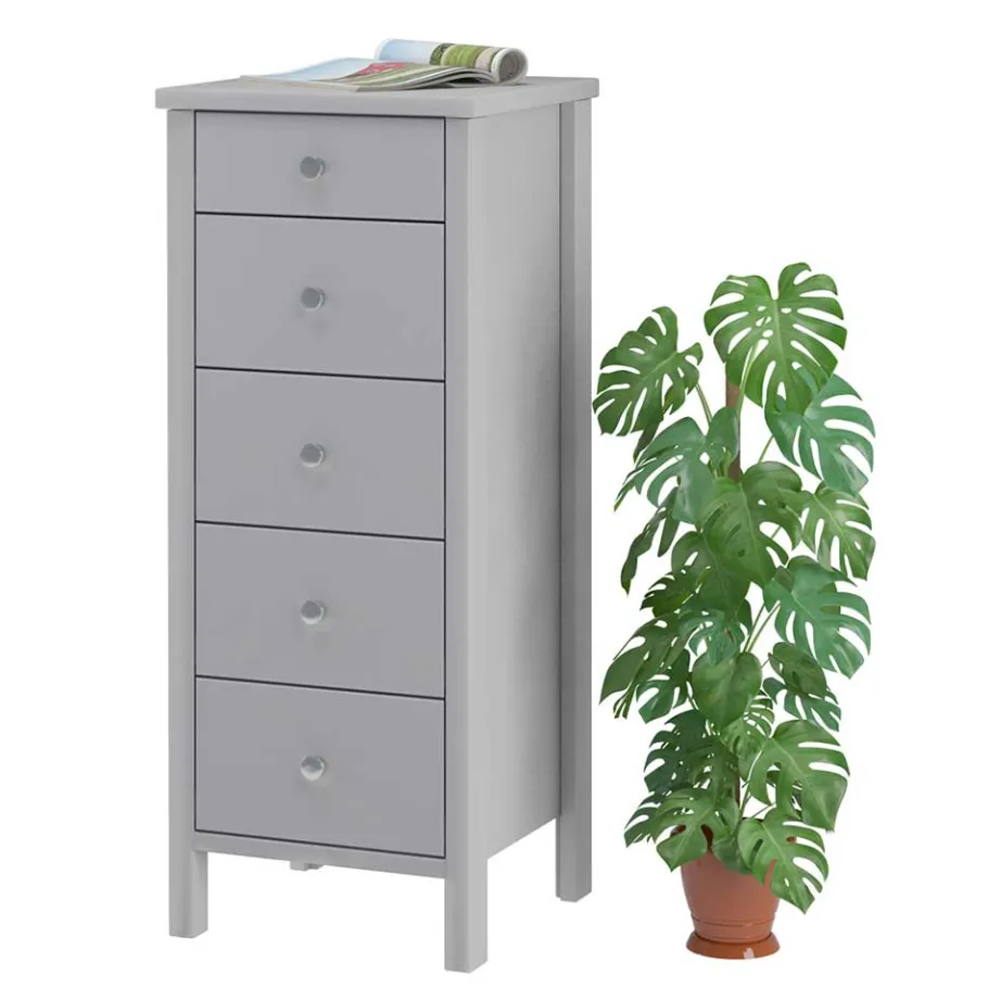 Clearance 40x106x41 Hochkommode in Grau lackiert - Jessy Kommoden