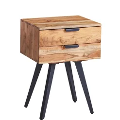 Outlet 47x65x35 Hohe Nachtkommode aus Akazie Natur - Ishi Kommoden