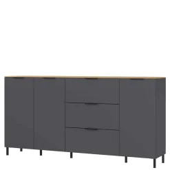 192x98x40 Hohes Sideboard in Dunkelgrau - Lurys Sideboards