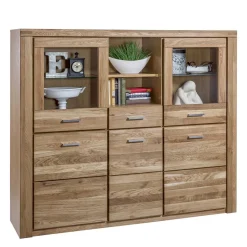 Outlet 158x140x40 Holz Highboard aus Wildeiche - Maila Highboards|Kommoden