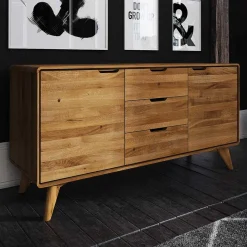 134x63x40 Holz Sideboard aus Wildeiche - Eavy Tv & Hifi-Möbel|Lowboards