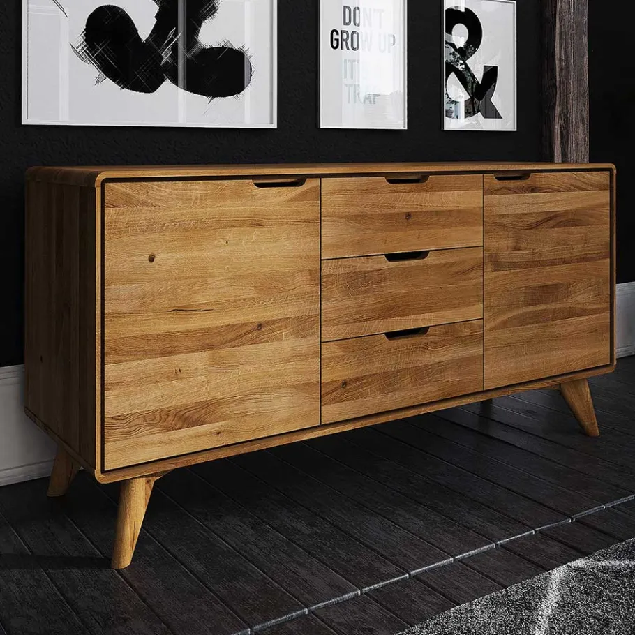 134x63x40 Holz Sideboard aus Wildeiche - Eavy Tv & Hifi-Möbel|Lowboards